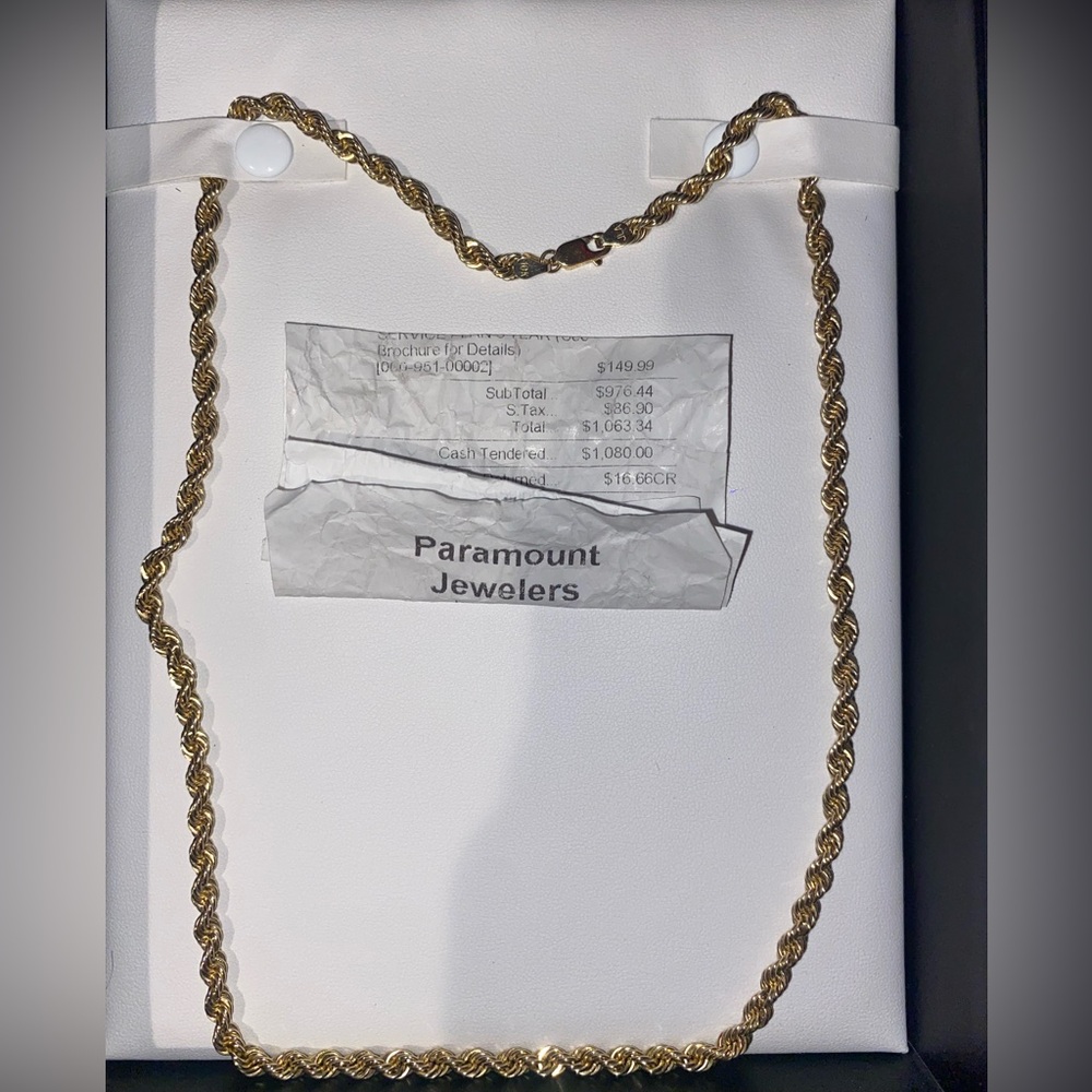 Gold Rope Chain Necklace